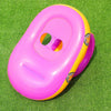 Sunshade and Sunscreen Baby Swimming Ring Car Boat Shape Inflatable Swimming Ring with Horn(Purple+Yellow)