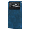 For Xiaomi Poco C40 Frosted Business Magnetic Horizontal Flip PU Phone Case(Blue)