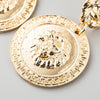 1 Pair Baroque Retro Lion Head Earrings Female Personality Exaggerated Earrings(Silver)