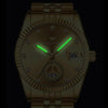 FNGEEN 7010 Middle-Aged and Elderly Men Luminous Calendar Quartz Watch(All Gold Black Sueface)