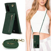 For Samsung Galaxy S20 Cross-body Zipper Square TPU+PU Back Cover Case with Holder & Card Slots & Wallet & Strap(Green)