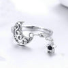 S925 Sterling Silver Ring Starlight Moon Sky Open Ring