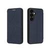 For Samsung Galaxy S25 5G Magnetic Armor Series RFID Card Slots Leather Phone Case(Blue)