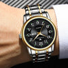 FNGEEN 7888 Large Digital Dial Quartz Steel Band Watch(Gold Black Surface)