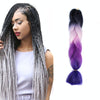 Fashion Color Gradient Individual Braid Wigs Chemical Fiber Big Braids, Length: 60cm(31 Black+Pink+Purple+Blue)