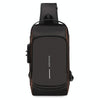 Men Multifunctional Waterproof Password Anti-theft Chest Bag(Gray Brown)