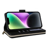 For iPhone 14 / 13 Nine-card Slots Zipper Wallet Bag Leather Phone Case(Black)