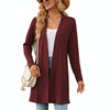 Autumn And Winter Women Button Long Sleeve Loose Cardigan Jacket, Size: XXL(Burgundy)