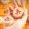 Portable Solid Wood Chinese Chess Adult Gift Student Chess Set With Leather Chess Board, Specification: 40 Beechwood Chess Pieces