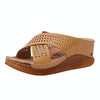 Thick-Bottomed Muffin Wedge Sandals, Shoe Size:40(Brown)
