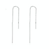 S925 Sterling Silver Stud Earrings Long Simple Ladies Earrings