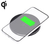 Q25 15W Plaid Pattern Desktop Metal Round Wireless Charger(Black)