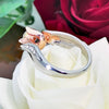 Rose Flower with Diamond Wedding Ring for Women, Ring size:8