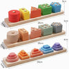 Children Geometric Shapes Color Matching Building Blocks Columns Toys(21 In 1 Colorful)