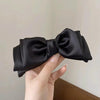 B640 Satin Bow Hair Accessory Sweet Ponytail Hair Clip(Black)