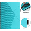 For Samsung Tab A 8.0 2019 T290/T295/T297 Rhombus Skin Feel Horizontal Flip Tablet Leather Case with Card Slots & Holder(Lake Blue)