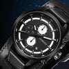 Ochstin 7235 Multifunctional Business Leather Wrist Wrist Waterproof Quartz Watch(Black+Black)
