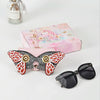 Cute Quirky PU Sunglasses Case Portable Glasses Bag with Hanging Buckle, Color:  Butterfly Flower Ring Pink