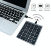 N970 Pro Dual Modes Aluminum Alloy Rechargeable Wireless Bluetooth Numeric Keyboard with USB HUB (Silver)