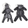 Waterproof Dog Raincoat with Harness, Hood & Lead, M (Black)