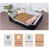 Cosy Dog & Cat Bed with Rattan Mat & Blanket, XXS (Brown/White)