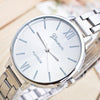2 PCS Women Large Dial Stainless Steel Fine Strap Quartz Watch(Gold)