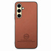 For Samsung Galaxy S24 FE 5G Twill Fabric Leather Skin Back Phone Case(Brown)