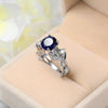 Crystal Vine Leaf Design Engagement Ring Fashion For Women Jewelry, Ring Size:9(Blue)