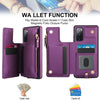 For Samsung Galaxy S20 FE Double Flap Zipper RFID Leather Phone Case with Short Lanyard(Dark Purple)