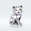 S925 Sterling Silver Animal Series Cute Cat Loose Beads DIY Bracelet Beaded