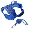 Reflective Dog & Cat Harness Vest with Lead, Blue, L