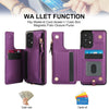 For Samsung Galaxy A53 5G Double Flap Zipper RFID Leather Phone Case with Short Lanyard(Dark Purple)