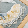 Dog Bib with Pearl Pendant - Adjustable, Lace, Medium