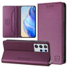 For Samsung Galaxy S21 Ultra 5G RC01 Dual-Folded Magnetic Suction RFID Leather Phone Case(Violet)
