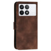 For Redmi K70E YX0080 Grid Butterfly Embossed Pattern Flip Leather Phone Case with Lanyard(Coffee)