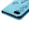 For  iPhone 8 & 7   Pressed Flowers Butterfly Pattern Horizontal Flip Leather Case with Holder & Card Slots & Wallet(Blue)