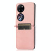 For Huawei P50 Pocket Lambskin Texture Card Folding Phone Case(Pink)