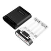 HAWEEL DIY 4x 18650 Battery (Not Included) 10000mAh Dual-way QC Charger Power Bank Shell Box with 2x USB Output & Display, Support PD / QC / SCP / FCP / AFC / PPS / PE (Black)