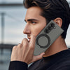 For Samsung Galaxy Z Fold4 Kevlar Carbon Fiber 360 Rotation MagSafe Holder Phone Case(Gray)