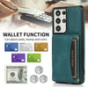 For Samsung Galaxy S21 Ultra Three-fold Leather Phone Case with Card Slot & Wallet & Holder(Green)