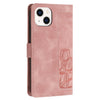 For iPhone 13 mini Tulips Embossed Leather Phone Case with Lanyard(Pink)