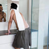 Adjustable Sticky Beach Towel Shower Room Men Wearable Bathrobe with Pockets, Size: L(Grey)