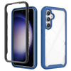 For Samsung Galaxy S23 FE 5G Starry Sky Solid Color Shockproof TPU Clear PC Phone Case(Dark Blue)