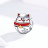 S925 Sterling Silver Fortune Cat Beads DIY Bracelet Necklace Accessories