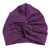 Baby Hat Cotton Soft Turban Knot Summer Bohemian Kids Girls Newborn Cap(Dark Purple)