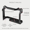 YELANGU C22 YLG0334B Video Camera Cage Stabilizer with Handle for Canon EOS R5/R6 (Black)