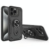 For iPhone 15 Pro Max Metal Rotating Bracket TPU + PC Magnetic Phone Case(Black)