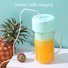 420ml 6 Blades Straw Juice Cup USB Charging Portable Fruit Juicer Smoothie Maker(Pink)