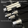 Yesido HM14 2m Type-C + Micro USB + 8 Pin to HDMI 1080P HDTV Adapter with Charging Cable(Black+Gold)
