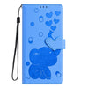 For Samsung Galaxy A36 5G Cartoon Elephant Embossed Leather Phone Case(Blue)